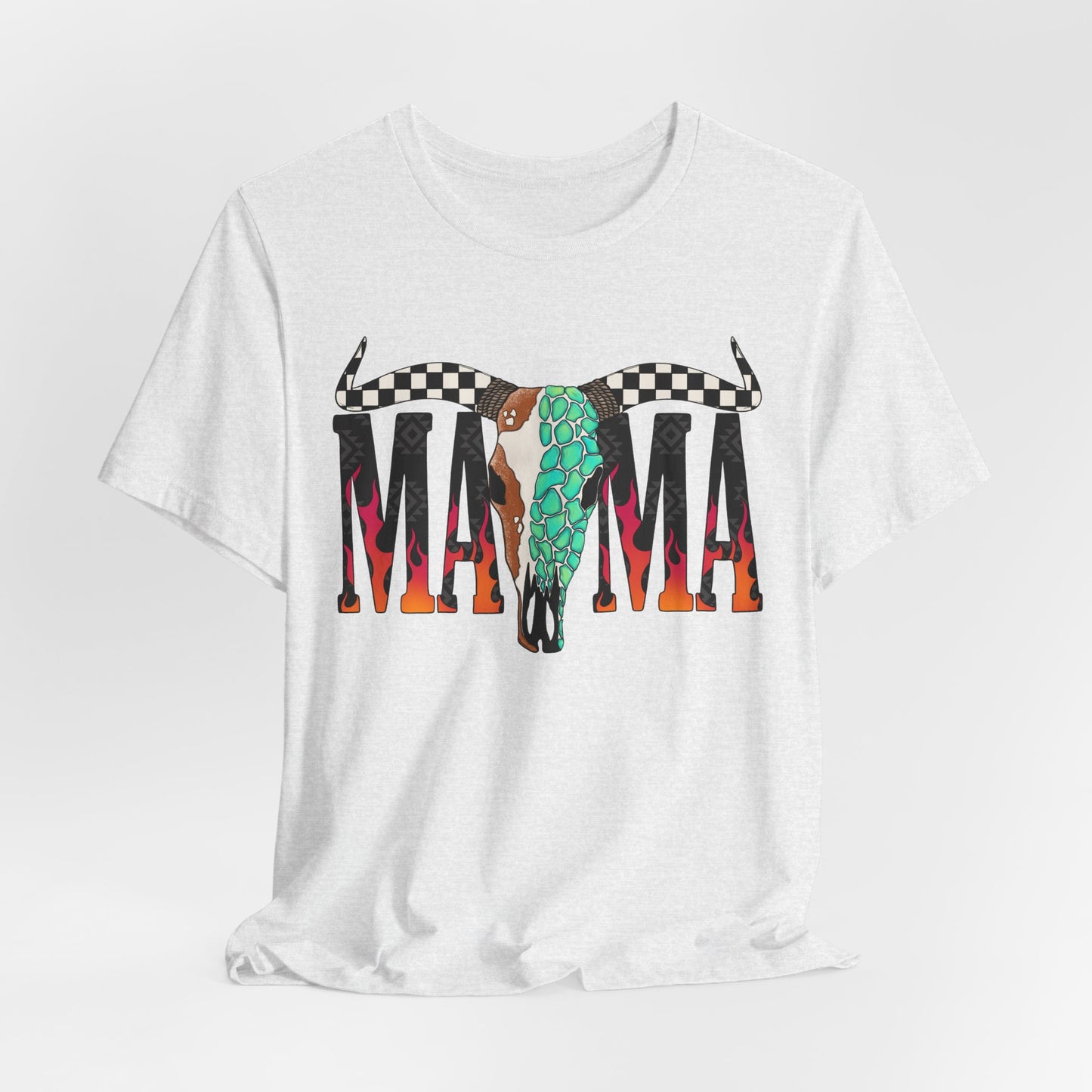 CHECKERED SKULL MAMA GRAPHIC TEE