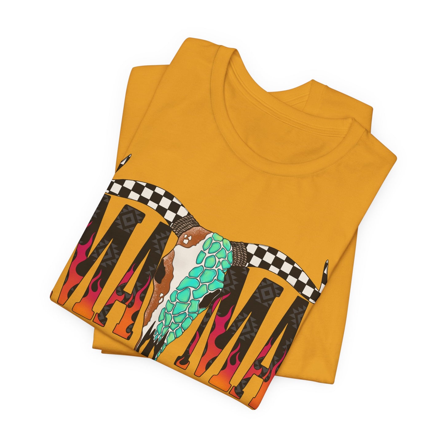 CHECKERED SKULL MAMA GRAPHIC TEE