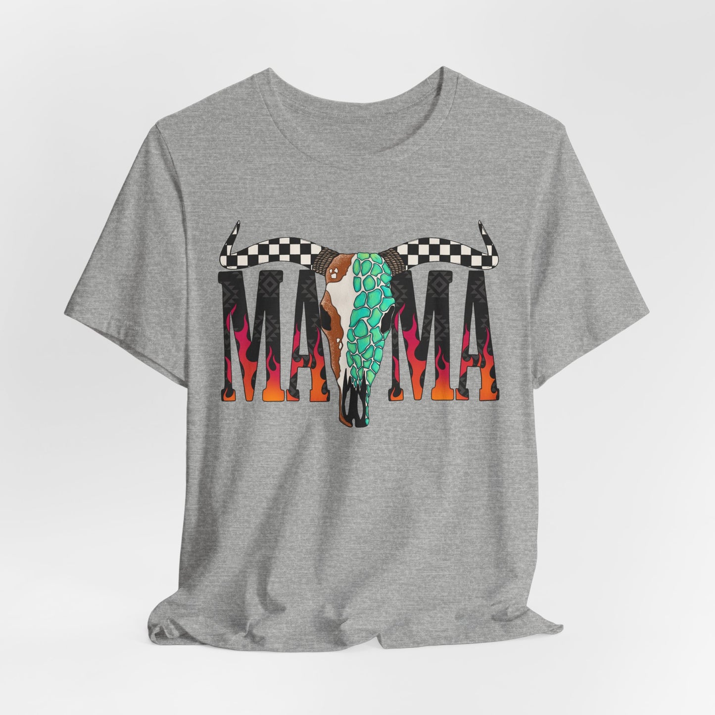 CHECKERED SKULL MAMA GRAPHIC TEE