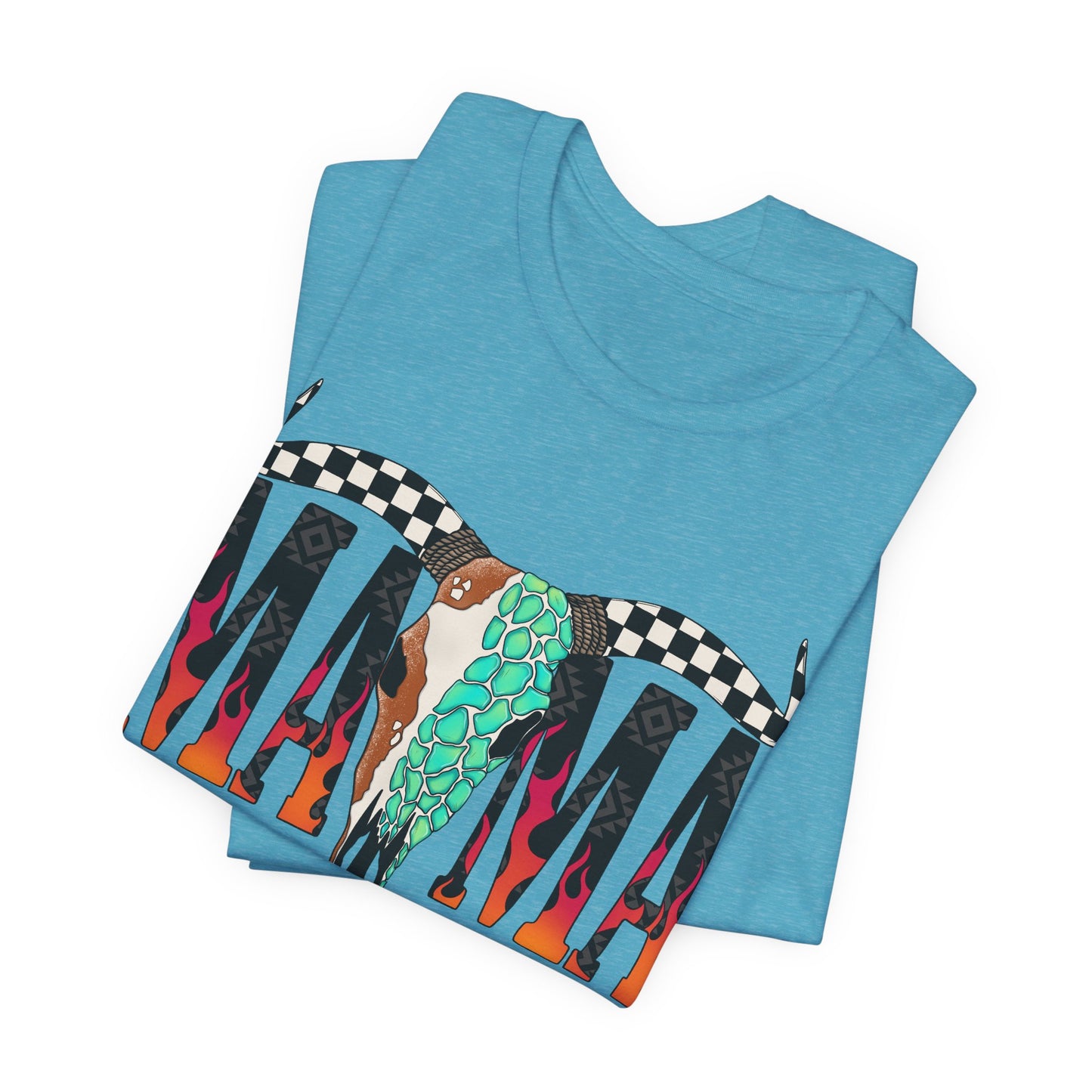CHECKERED SKULL MAMA GRAPHIC TEE