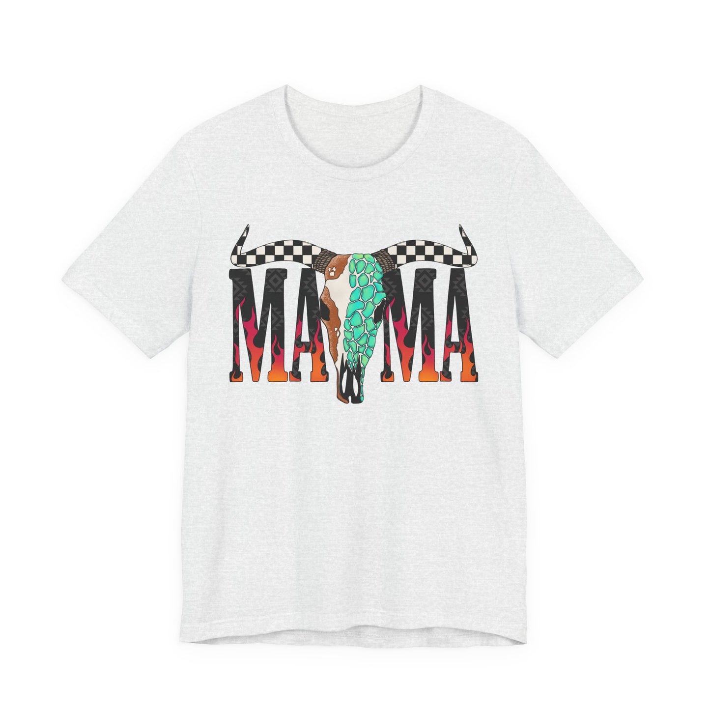 CHECKERED SKULL MAMA GRAPHIC TEE