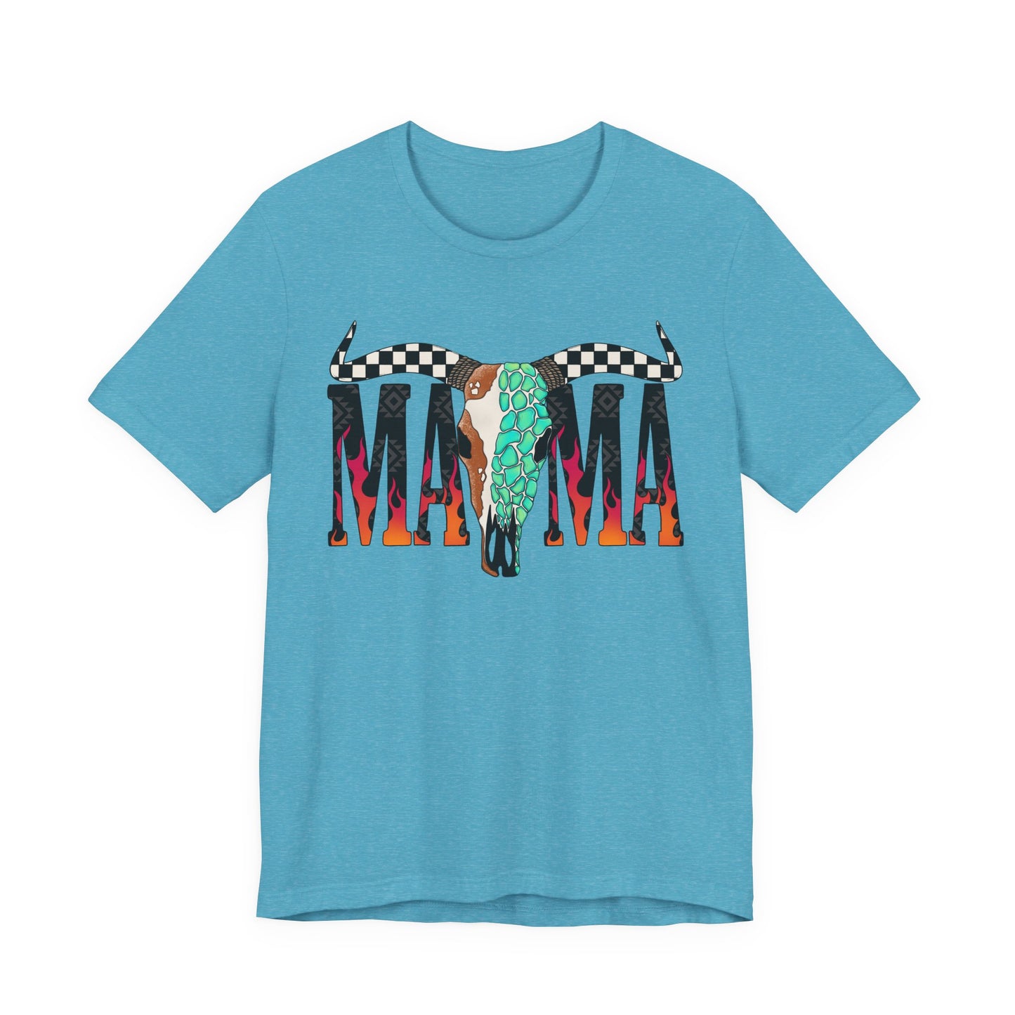 CHECKERED SKULL MAMA GRAPHIC TEE