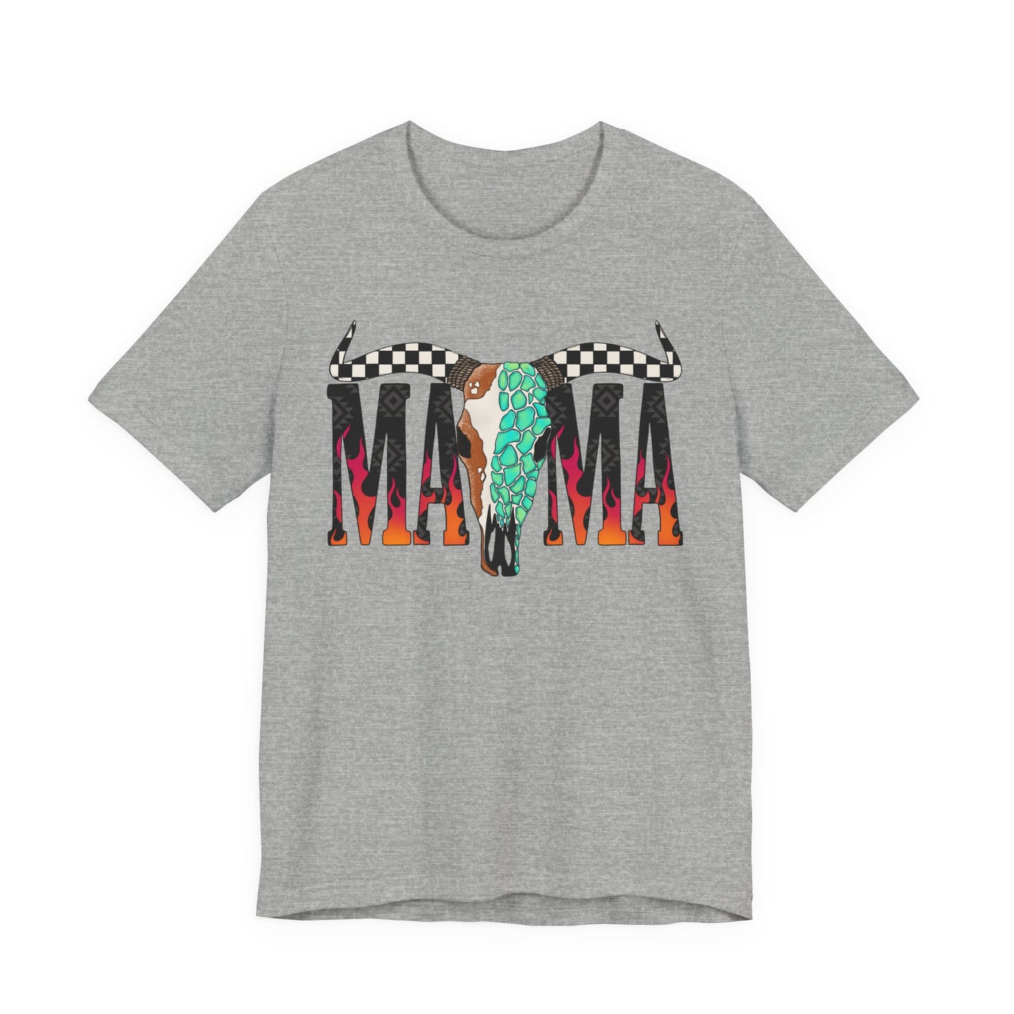 CHECKERED SKULL MAMA GRAPHIC TEE