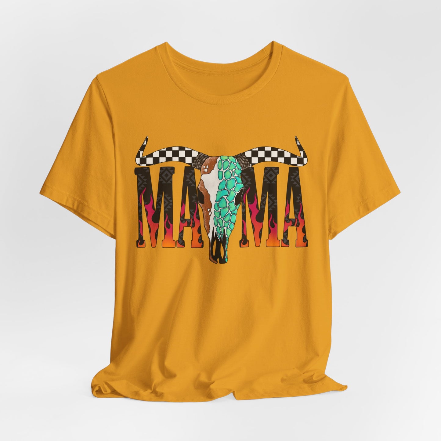 CHECKERED SKULL MAMA GRAPHIC TEE