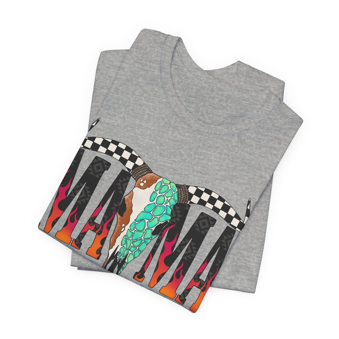 CHECKERED SKULL MAMA GRAPHIC TEE