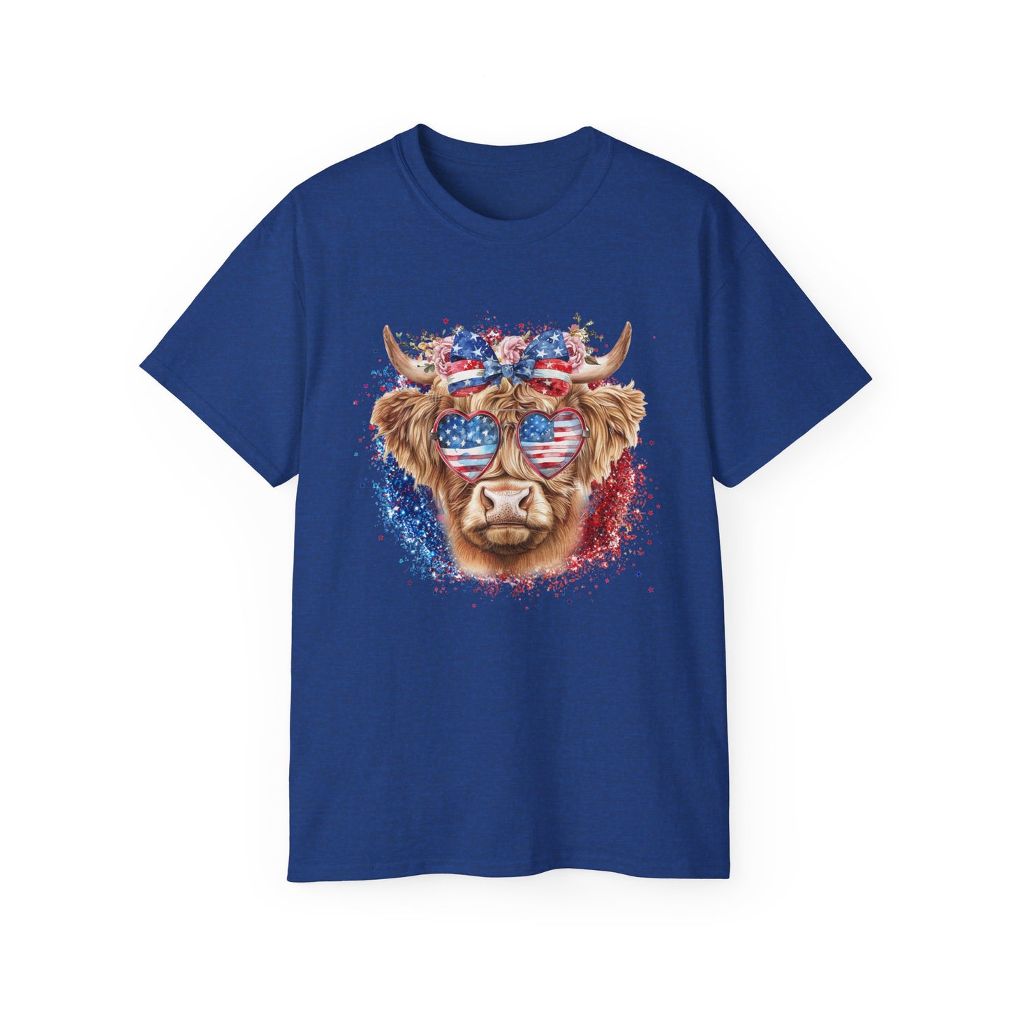 PATRIOTIC HIGHLAND COW GRAPHIC TEE