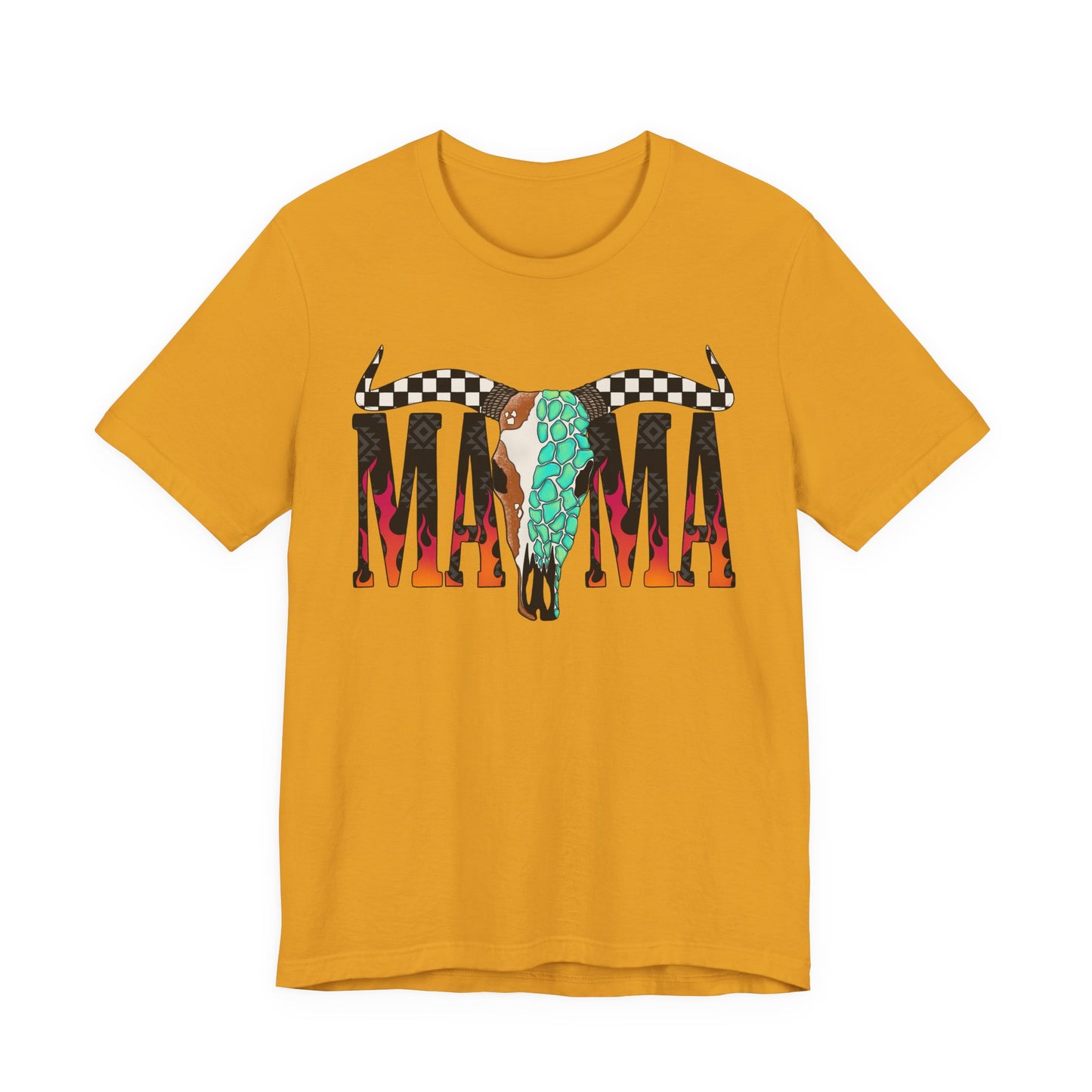 CHECKERED SKULL MAMA GRAPHIC TEE