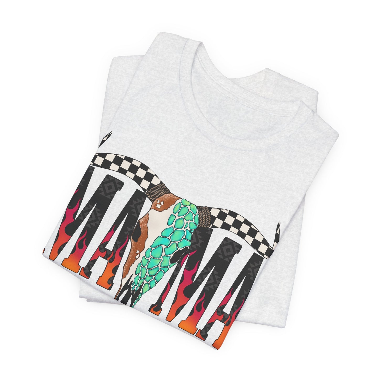 CHECKERED SKULL MAMA GRAPHIC TEE