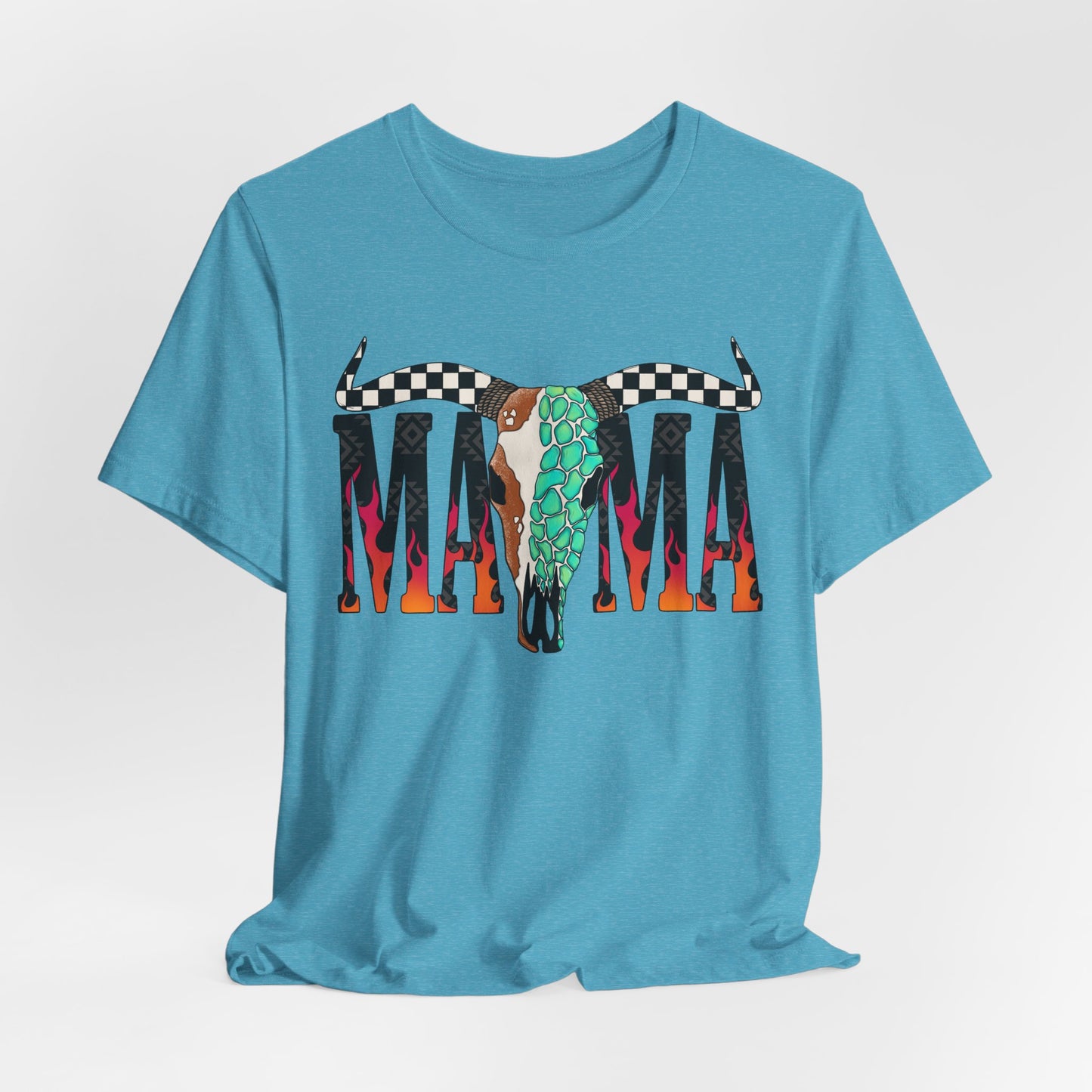CHECKERED SKULL MAMA GRAPHIC TEE