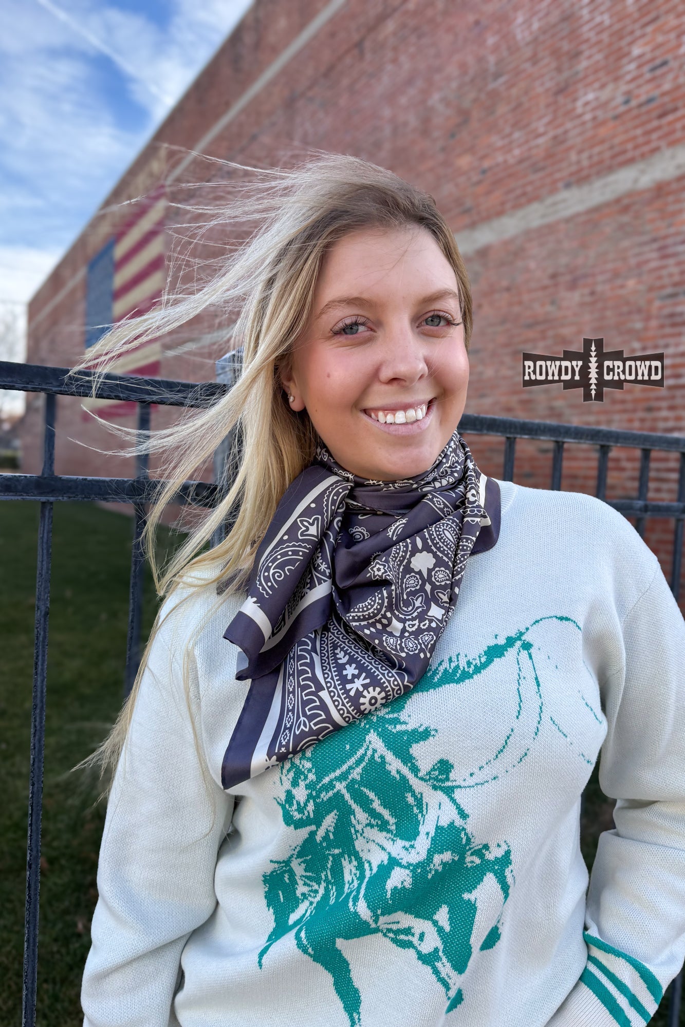 CHARCOAL PAISLEY CREEK WILD RAG