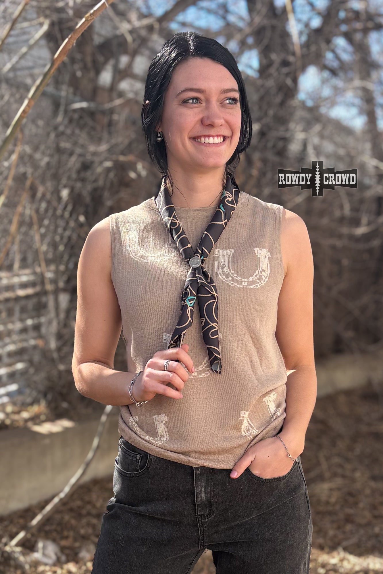 SMALL RHINESTONE COWGIRL WILD RAG